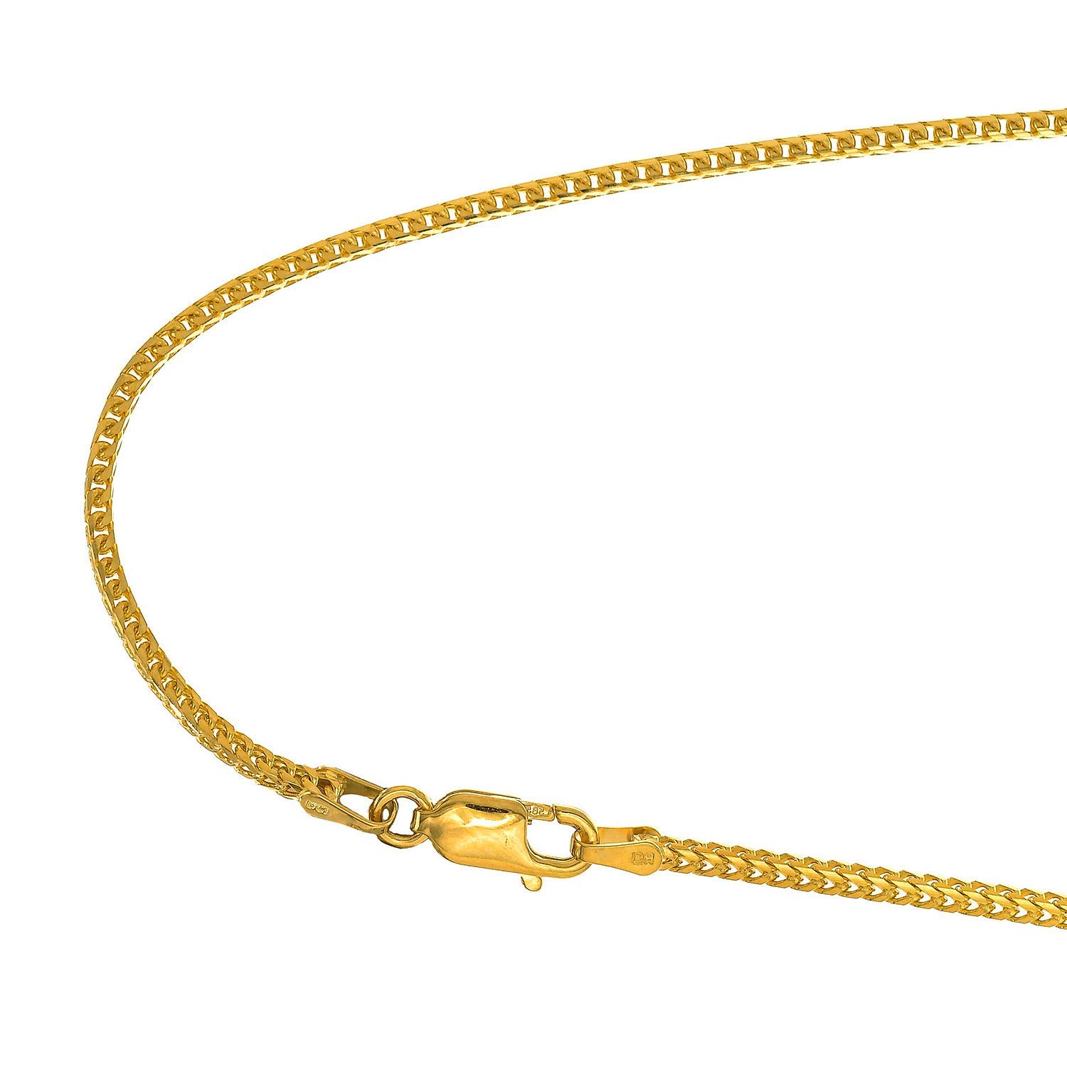 Collar de cadena Franco de 0,9 mm de oro amarillo o blanco de 14 k cierre de garra de langosta de 16"18"20" - Imagen 11 de 20