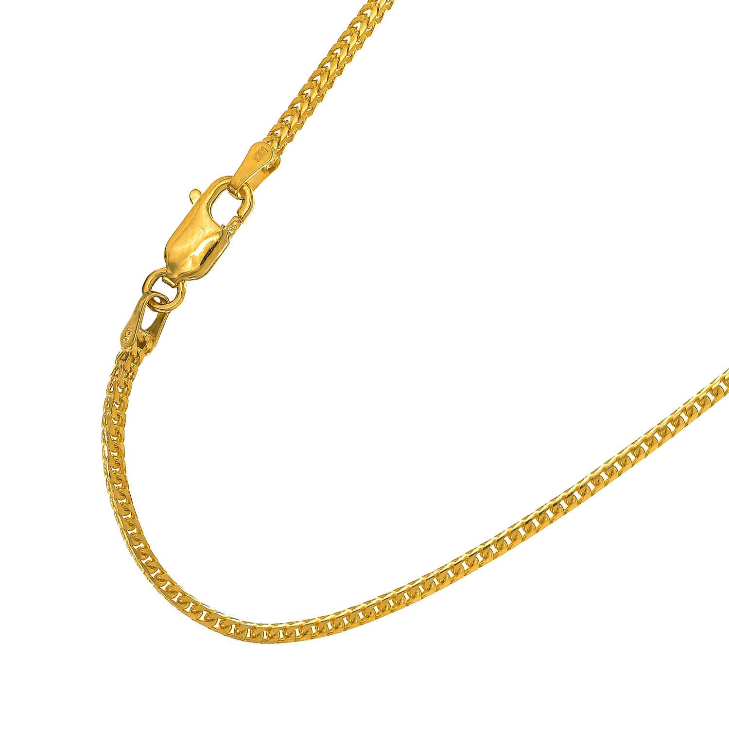 Collar de cadena Franco de 0,9 mm de oro amarillo o blanco de 14 k cierre de garra de langosta de 16"18"20" - Imagen 14 de 20