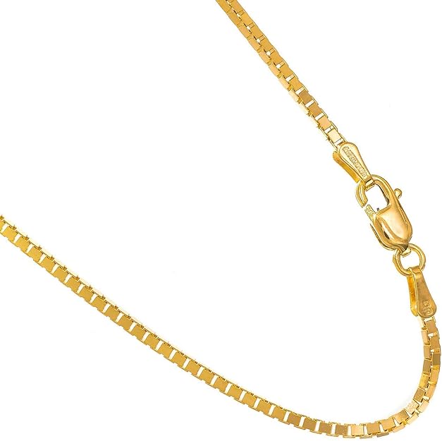 14 Karat Gelbgold 1,8 mm klassische quadratische Box Kette Halskette Karabinerverschluss - 18 20 24 - Bild 10 von 24