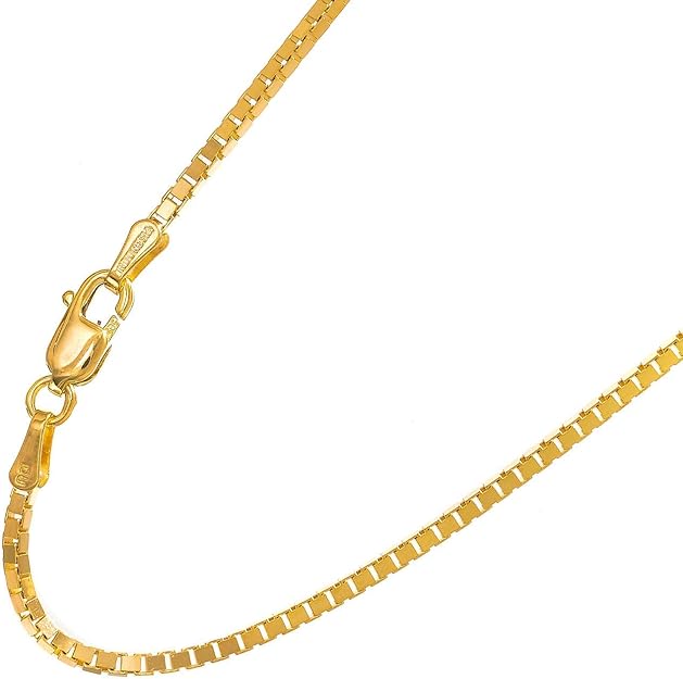 14 Karat Gelbgold 1,8 mm klassische quadratische Box Kette Halskette Karabinerverschluss - 18 20 24 - Bild 17 von 24