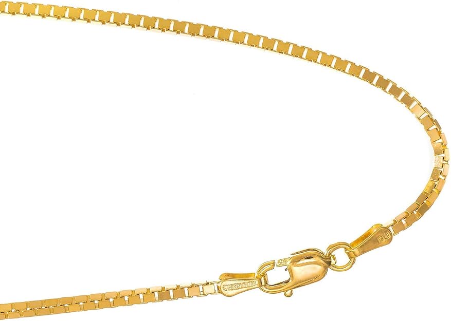 14 Karat Gelbgold 1,8 mm klassische quadratische Box Kette Halskette Karabinerverschluss - 18 20 24 - Bild 24 von 24