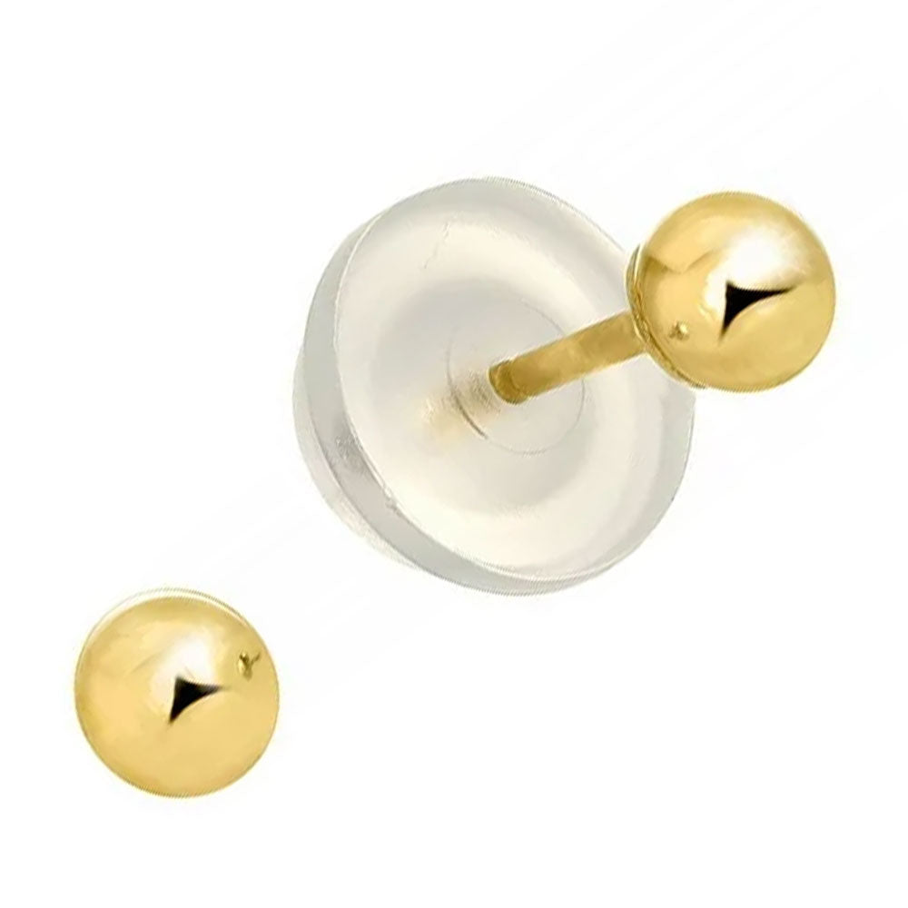 Boucles d'oreilles boules or jaune 14 carats - 2 mm 3 mm 4 mm 5 mm 6 mm 7 mm 8 mm 10 mm - Photo 10/61