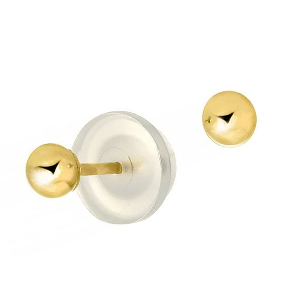 Boucles d'oreilles boules or jaune 14 carats - 2 mm 3 mm 4 mm 5 mm 6 mm 7 mm 8 mm 10 mm - Photo 11/61