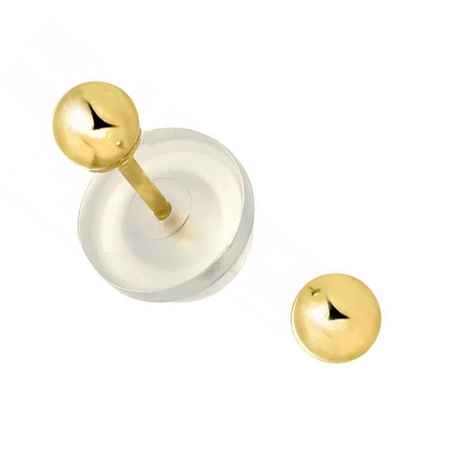 Boucles d'oreilles boules or jaune 14 carats - 2 mm 3 mm 4 mm 5 mm 6 mm 7 mm 8 mm 10 mm - Photo 12/61