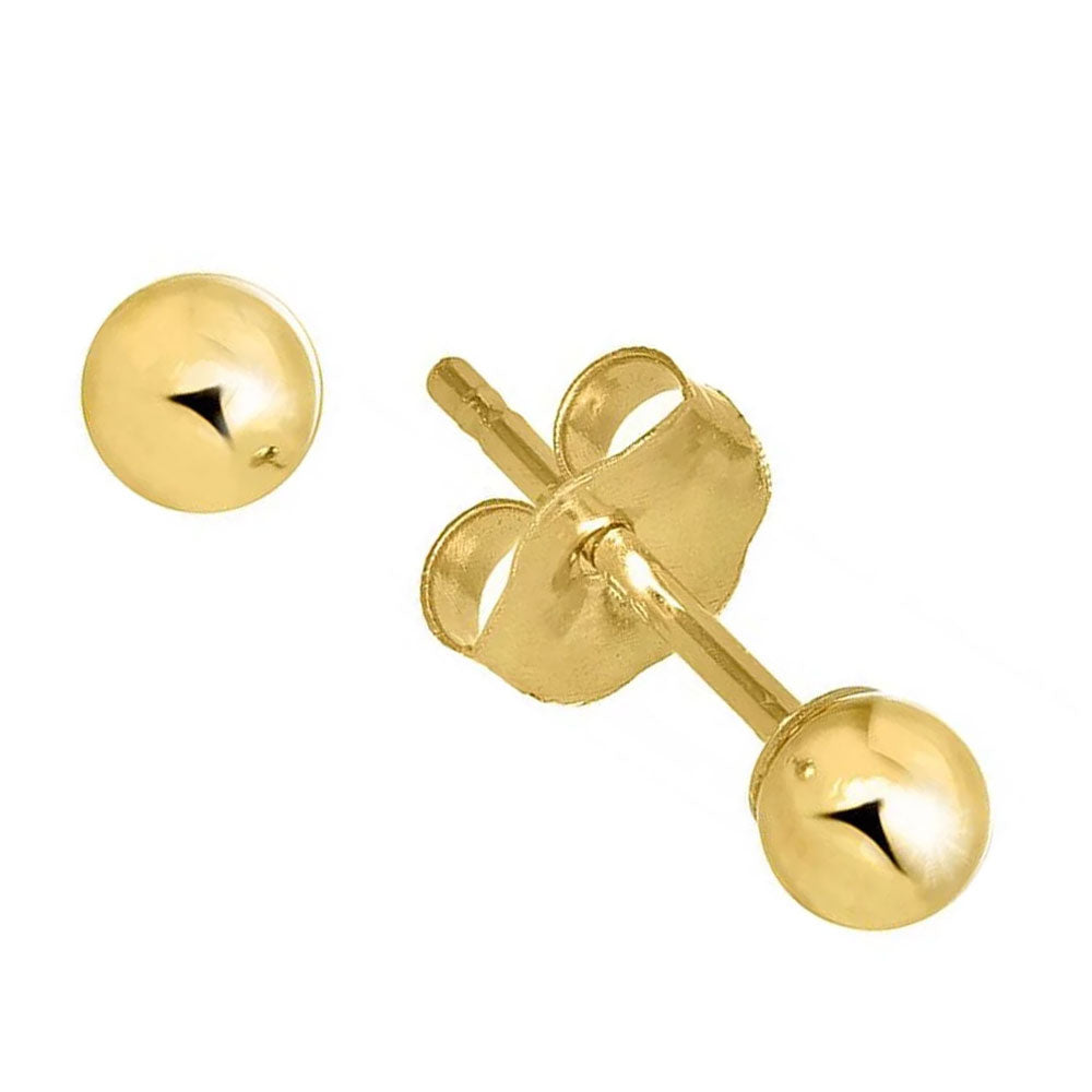 Boucles d'oreilles boules or jaune 14 carats - 2 mm 3 mm 4 mm 5 mm 6 mm 7 mm 8 mm 10 mm - Photo 6/61