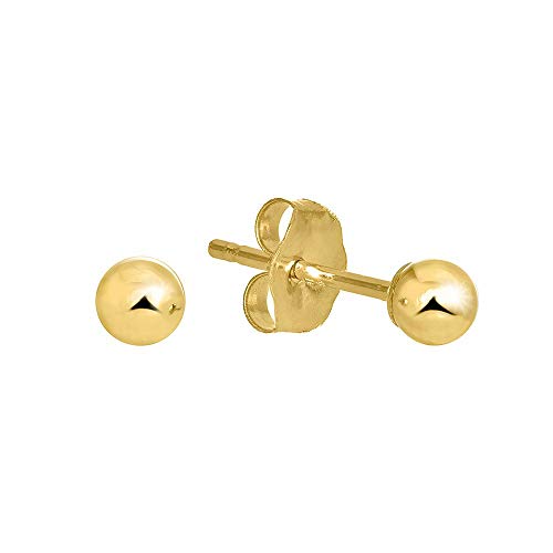 Boucles d'oreilles boules or jaune 14 carats - 2 mm 3 mm 4 mm 5 mm 6 mm 7 mm 8 mm 10 mm - Photo 5/61