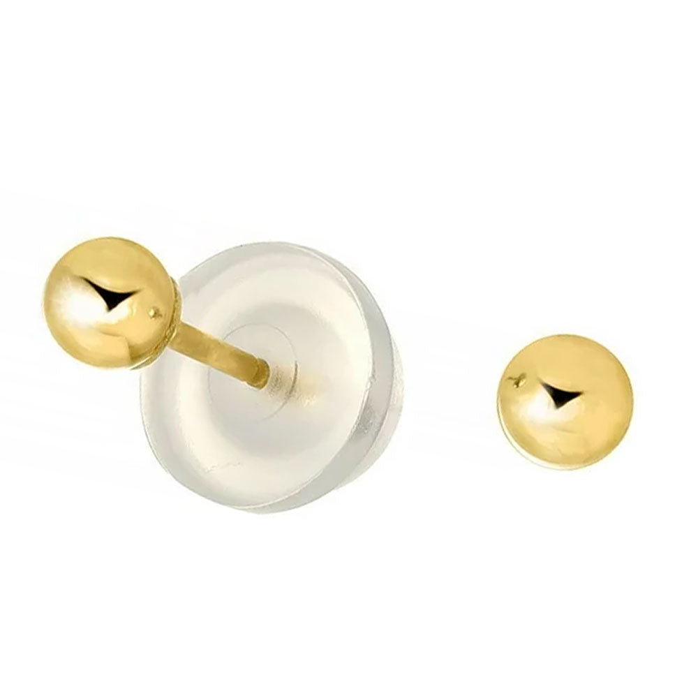 Boucles d'oreilles boules or jaune 14 carats - 2 mm 3 mm 4 mm 5 mm 6 mm 7 mm 8 mm 10 mm - Photo 16/61