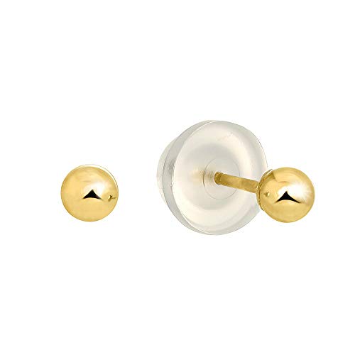 Boucles d'oreilles boules or jaune 14 carats - 2 mm 3 mm 4 mm 5 mm 6 mm 7 mm 8 mm 10 mm - Photo 13/61