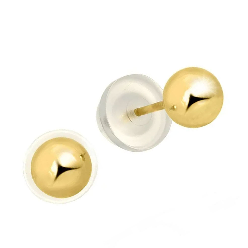 Boucles d'oreilles boules or jaune 14 carats - 2 mm 3 mm 4 mm 5 mm 6 mm 7 mm 8 mm 10 mm - Photo 19/61