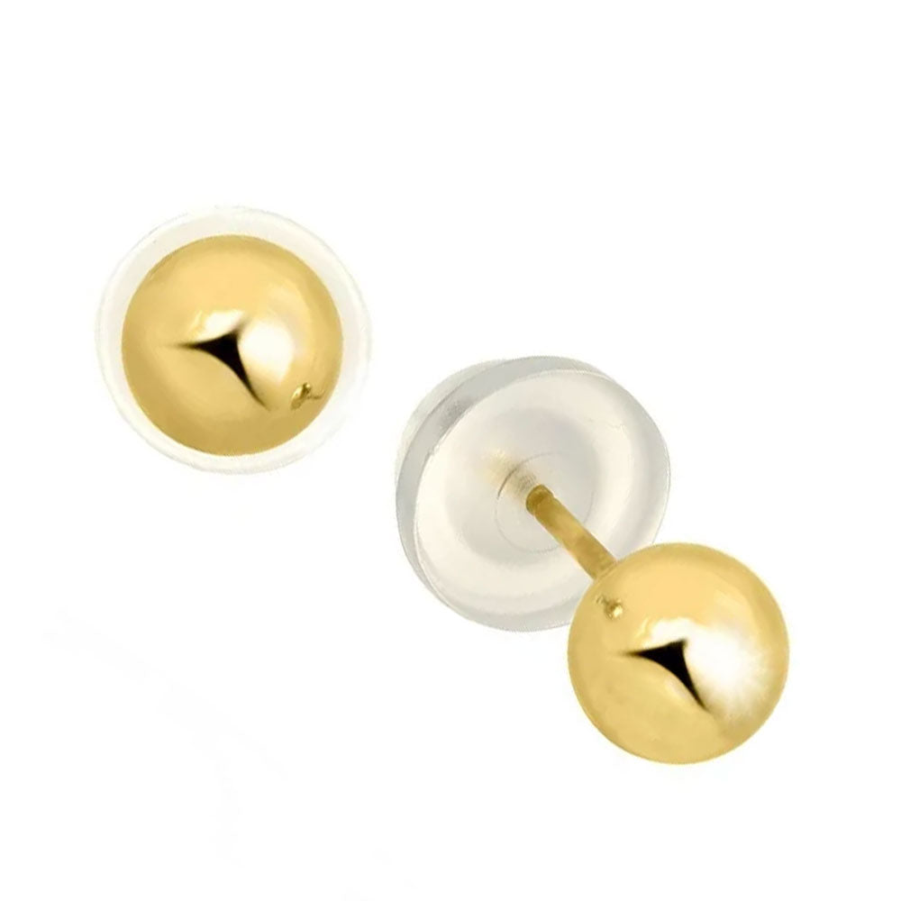 Boucles d'oreilles boules or jaune 14 carats - 2 mm 3 mm 4 mm 5 mm 6 mm 7 mm 8 mm 10 mm - Photo 18/61