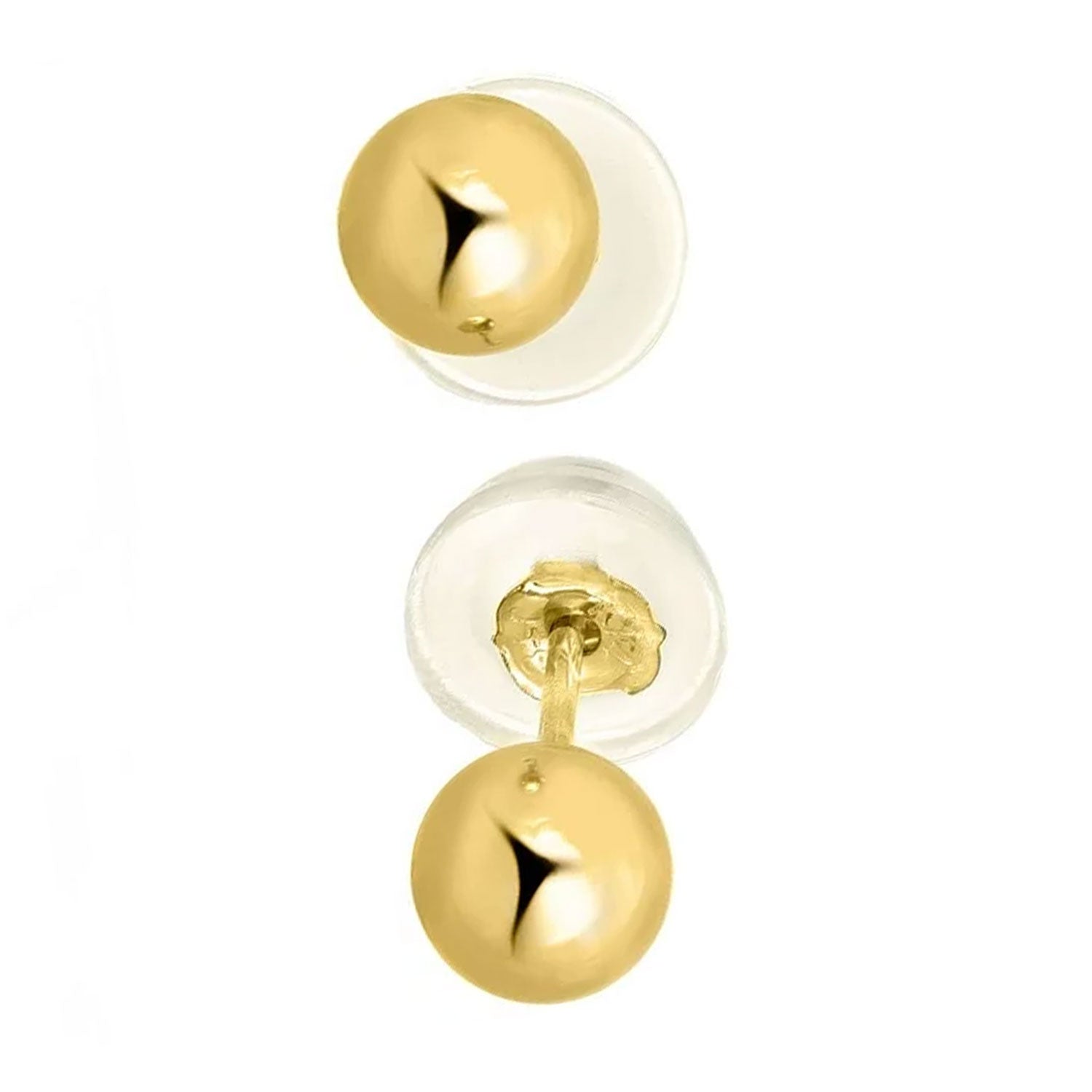 Boucles d'oreilles boules or jaune 14 carats - 2 mm 3 mm 4 mm 5 mm 6 mm 7 mm 8 mm 10 mm - Photo 27/61