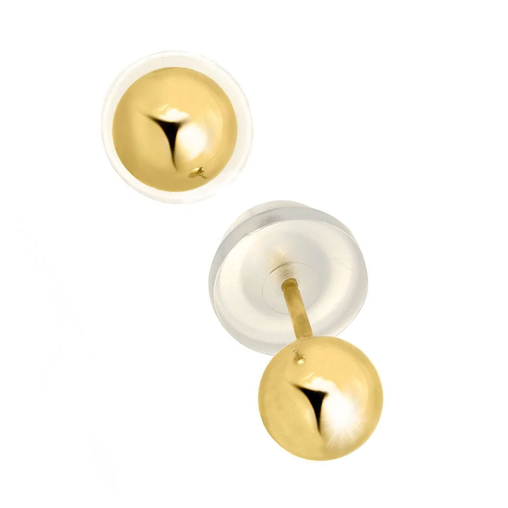 Boucles d'oreilles boules or jaune 14 carats - 2 mm 3 mm 4 mm 5 mm 6 mm 7 mm 8 mm 10 mm - Photo 29/61