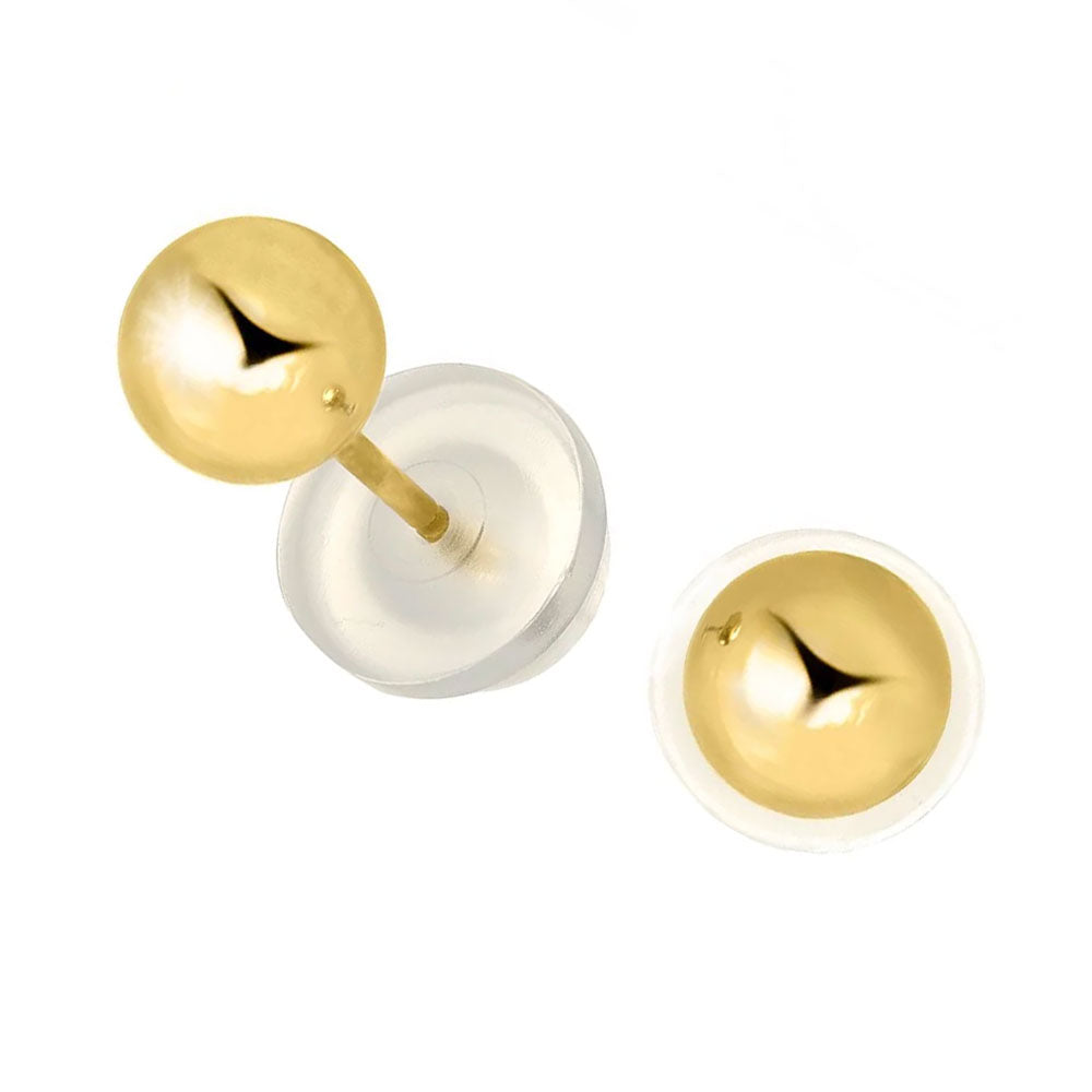 Boucles d'oreilles boules or jaune 14 carats - 2 mm 3 mm 4 mm 5 mm 6 mm 7 mm 8 mm 10 mm - Photo 31/61