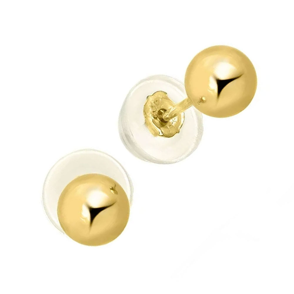 Boucles d'oreilles boules or jaune 14 carats - 2 mm 3 mm 4 mm 5 mm 6 mm 7 mm 8 mm 10 mm - Photo 34/61