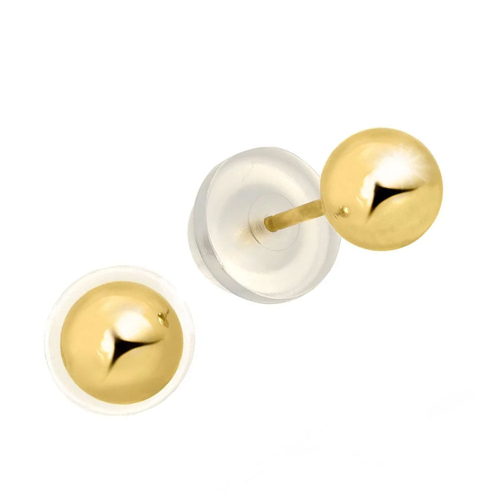 Boucles d'oreilles boules or jaune 14 carats - 2 mm 3 mm 4 mm 5 mm 6 mm 7 mm 8 mm 10 mm - Photo 42/61