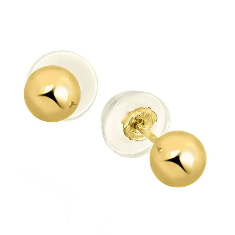 Boucles d'oreilles boules or jaune 14 carats - 2 mm 3 mm 4 mm 5 mm 6 mm 7 mm 8 mm 10 mm - Photo 47/61