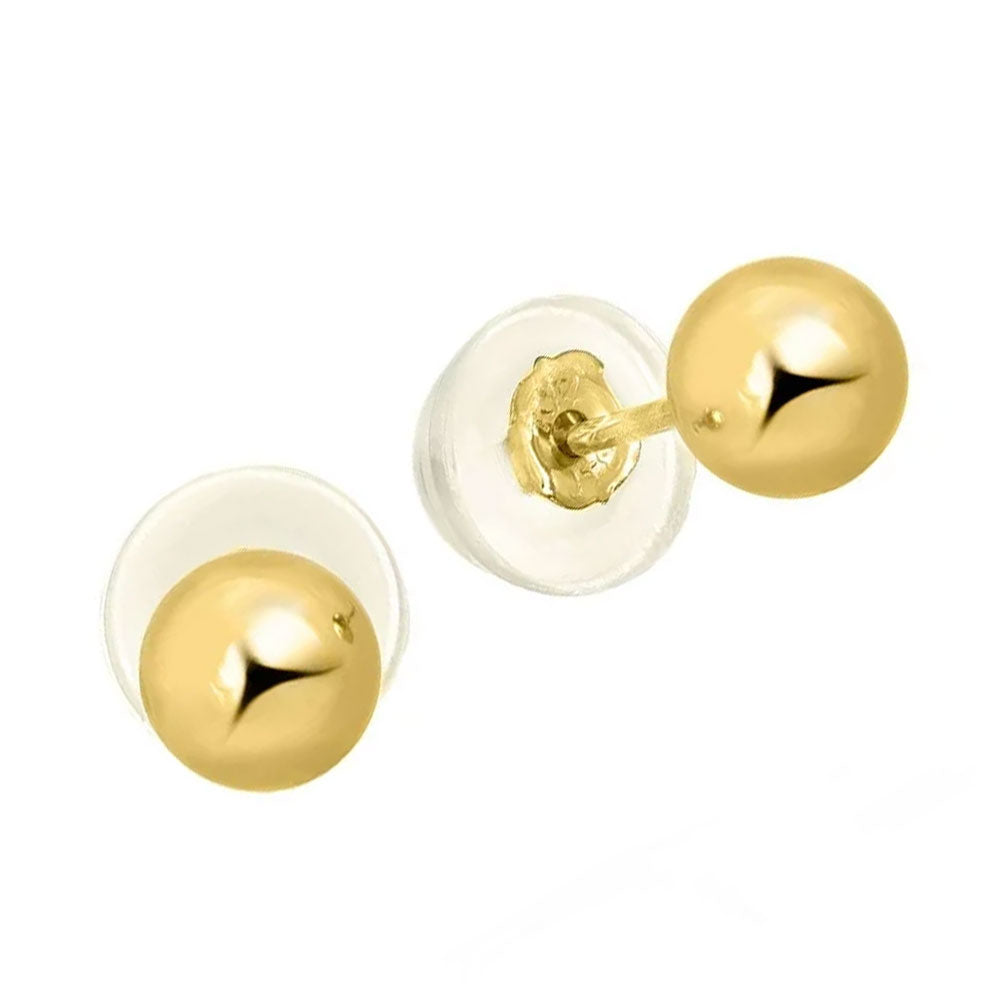 Boucles d'oreilles boules or jaune 14 carats - 2 mm 3 mm 4 mm 5 mm 6 mm 7 mm 8 mm 10 mm - Photo 46/61