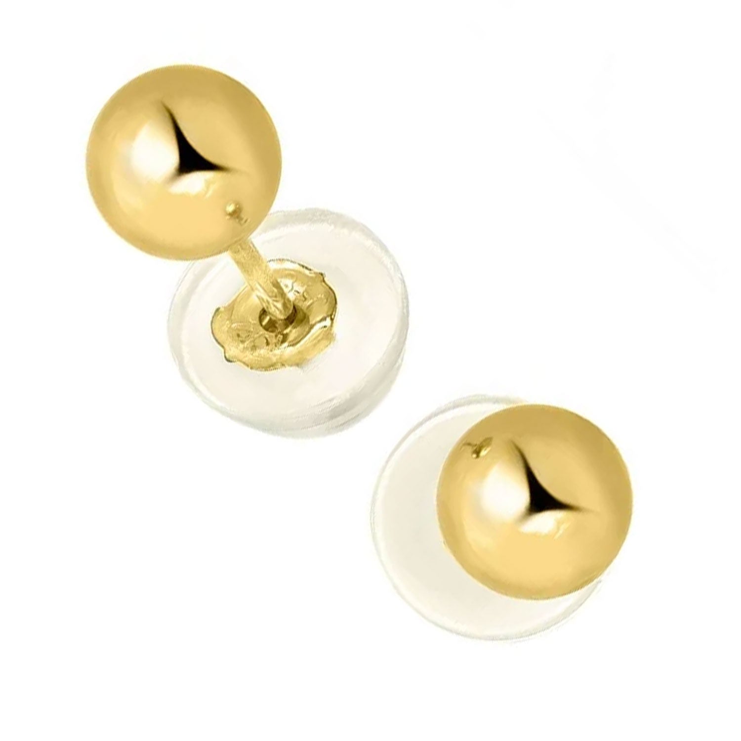Boucles d'oreilles boules or jaune 14 carats - 2 mm 3 mm 4 mm 5 mm 6 mm 7 mm 8 mm 10 mm - Photo 48/61