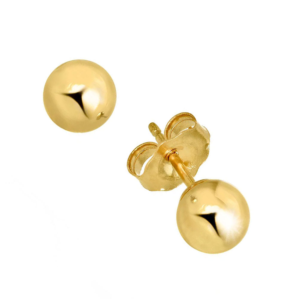 Boucles d'oreilles boules or jaune 14 carats - 2 mm 3 mm 4 mm 5 mm 6 mm 7 mm 8 mm 10 mm - Photo 39/61