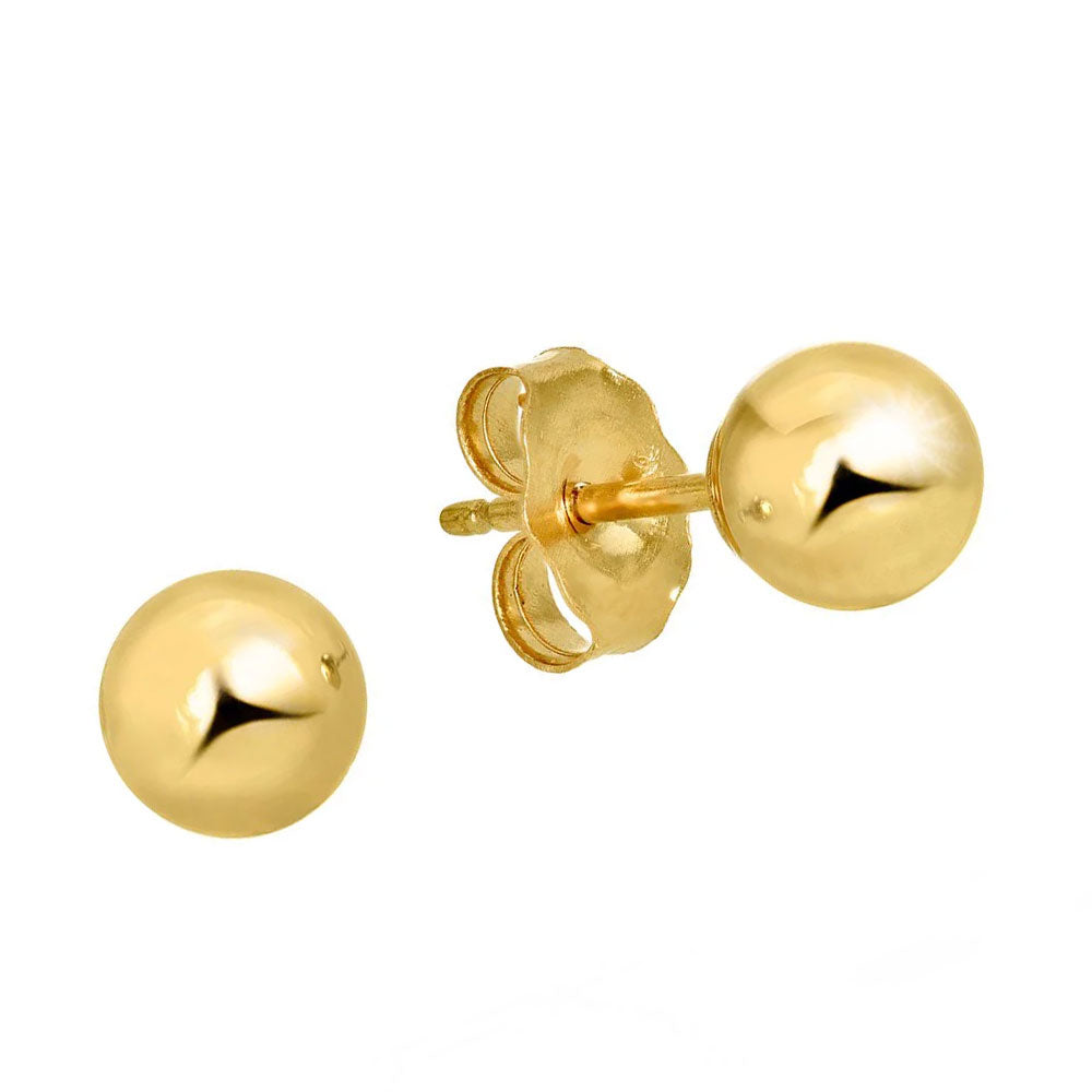 Boucles d'oreilles boules or jaune 14 carats - 2 mm 3 mm 4 mm 5 mm 6 mm 7 mm 8 mm 10 mm - Photo 37/61