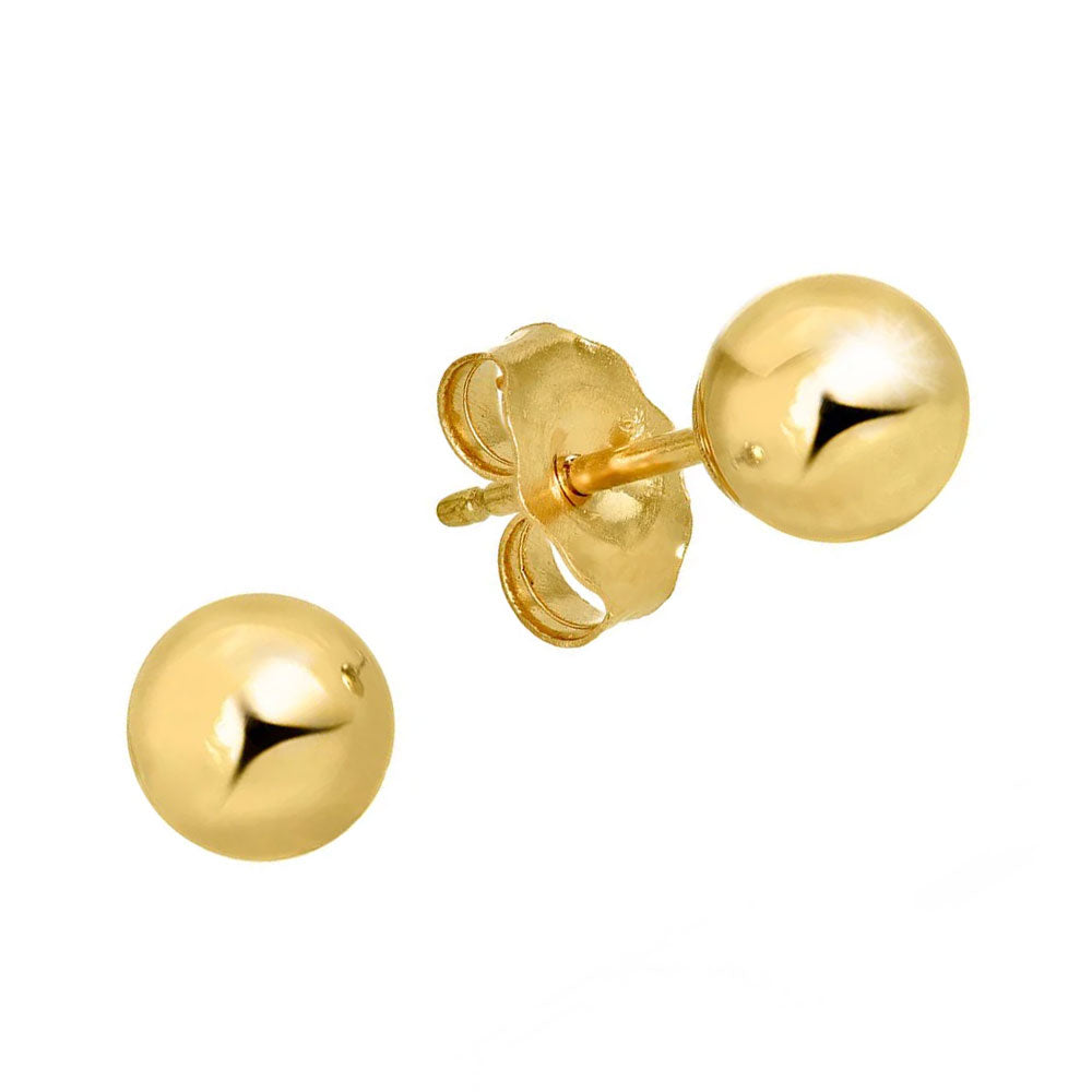Boucles d'oreilles boules or jaune 14 carats - 2 mm 3 mm 4 mm 5 mm 6 mm 7 mm 8 mm 10 mm - Photo 38/61