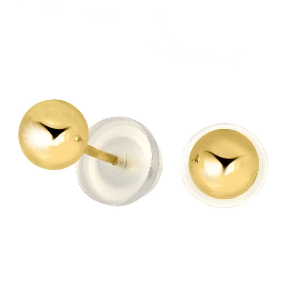 Boucles d'oreilles boules or jaune 14 carats - 2 mm 3 mm 4 mm 5 mm 6 mm 7 mm 8 mm 10 mm - Photo 57/61