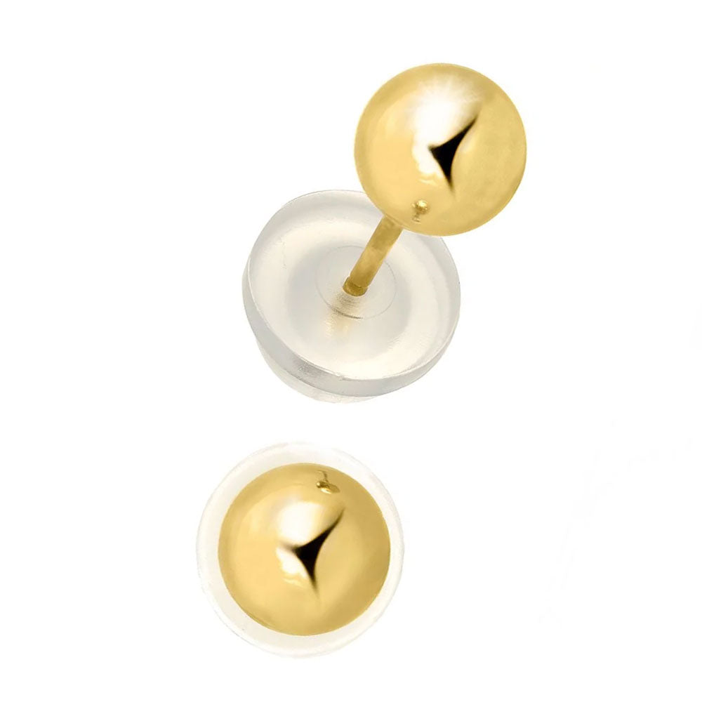Boucles d'oreilles boules or jaune 14 carats - 2 mm 3 mm 4 mm 5 mm 6 mm 7 mm 8 mm 10 mm - Photo 56/61