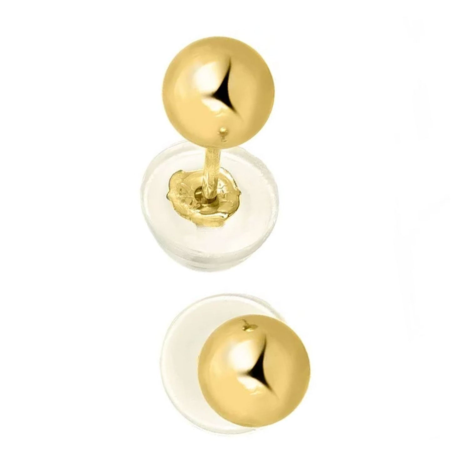 Boucles d'oreilles boules or jaune 14 carats - 2 mm 3 mm 4 mm 5 mm 6 mm 7 mm 8 mm 10 mm - Photo 61/61