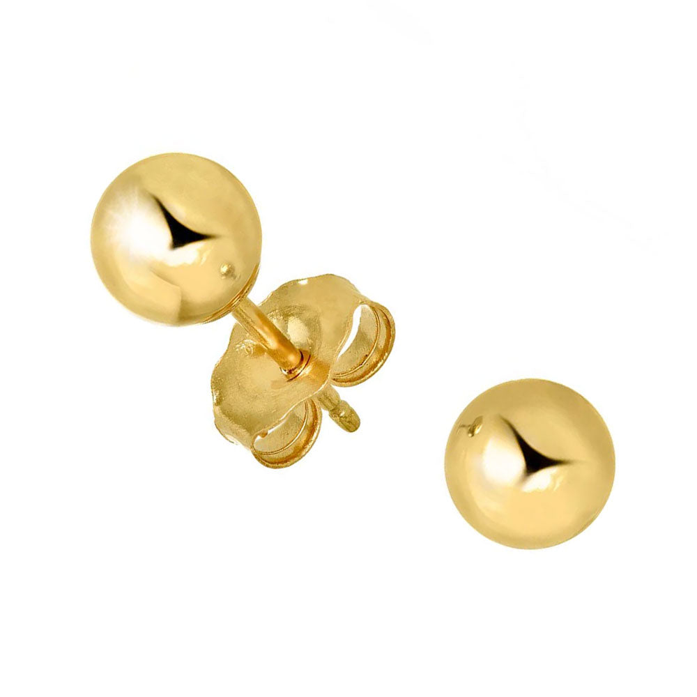 Boucles d'oreilles boules or jaune 14 carats - 2 mm 3 mm 4 mm 5 mm 6 mm 7 mm 8 mm 10 mm - Photo 53/61