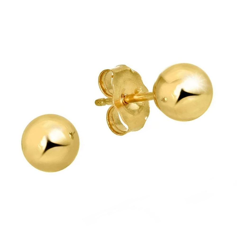 Boucles d'oreilles boules or jaune 14 carats - 2 mm 3 mm 4 mm 5 mm 6 mm 7 mm 8 mm 10 mm - Photo 51/61
