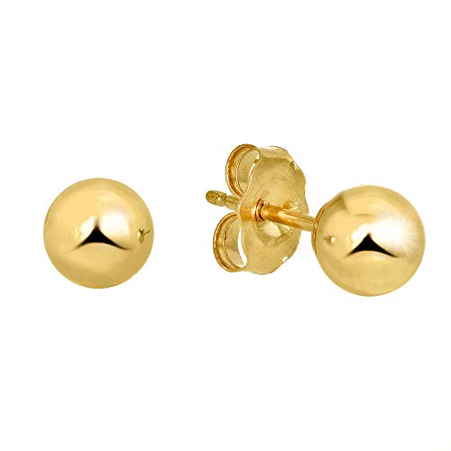 Boucles d'oreilles boules or jaune 14 carats - 2 mm 3 mm 4 mm 5 mm 6 mm 7 mm 8 mm 10 mm - Photo 50/61
