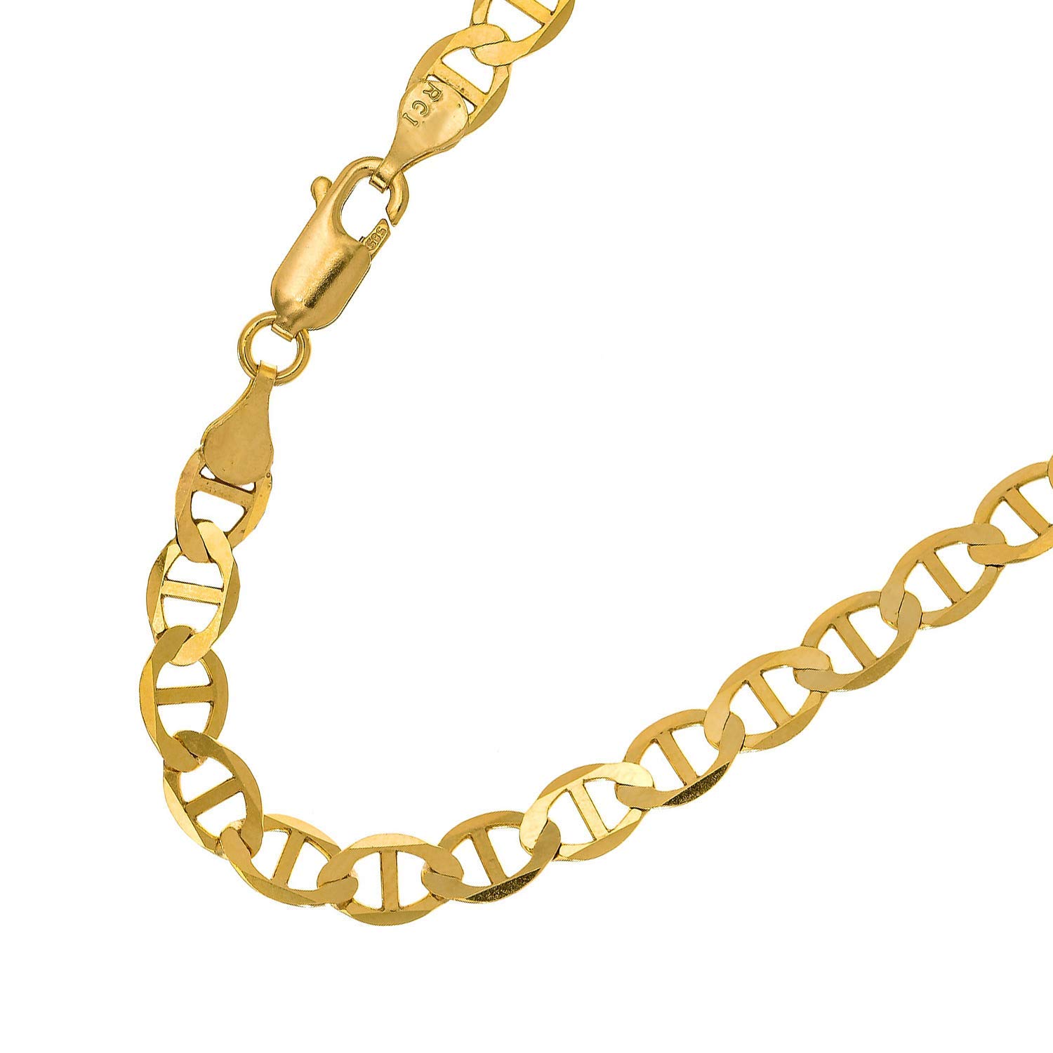 14 Karat massives Gelbgold 1,2 mm Mariner Kette Halskette Verschluss - 16 18 20 - Bild 11 von 19