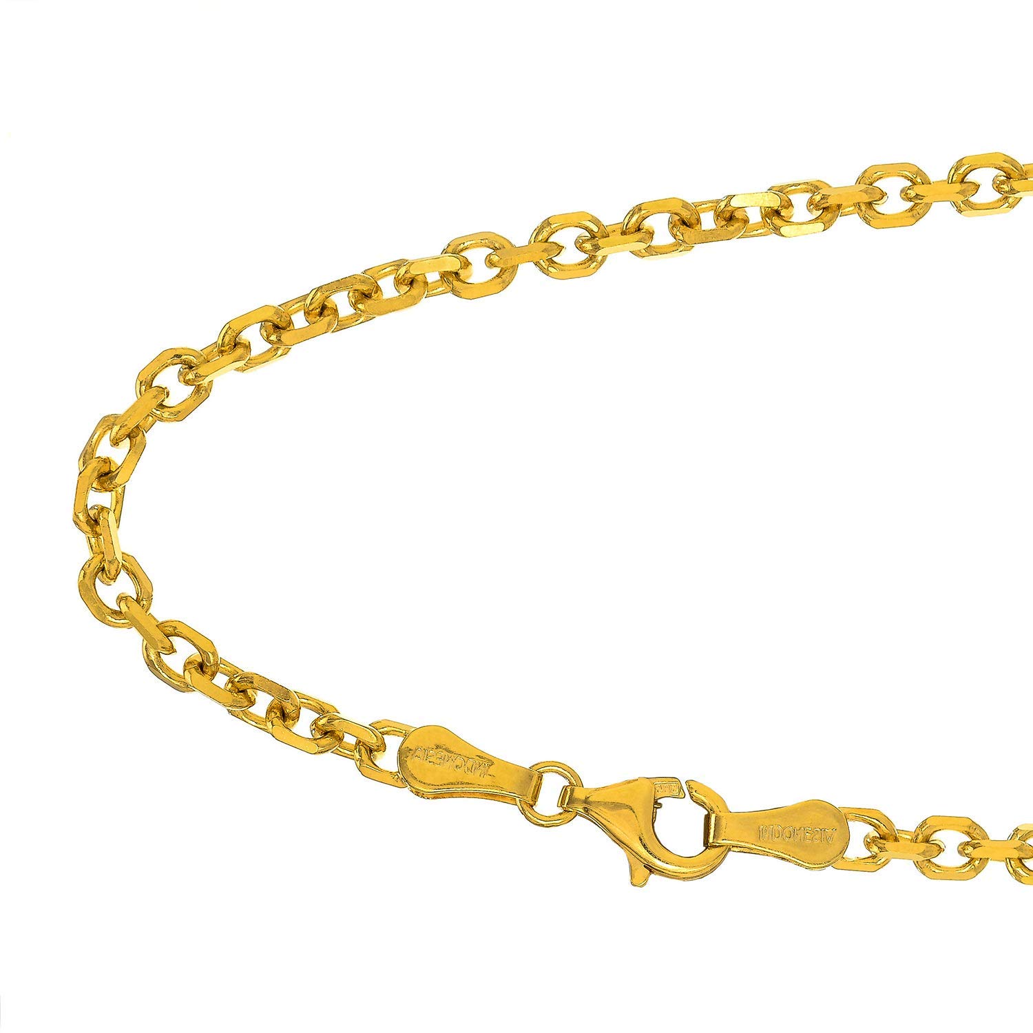 14k Gold Yellow White Or Rose 1.1 mm Cable Chain Necklace Spring Ring Clasp - Bild 20 von 29