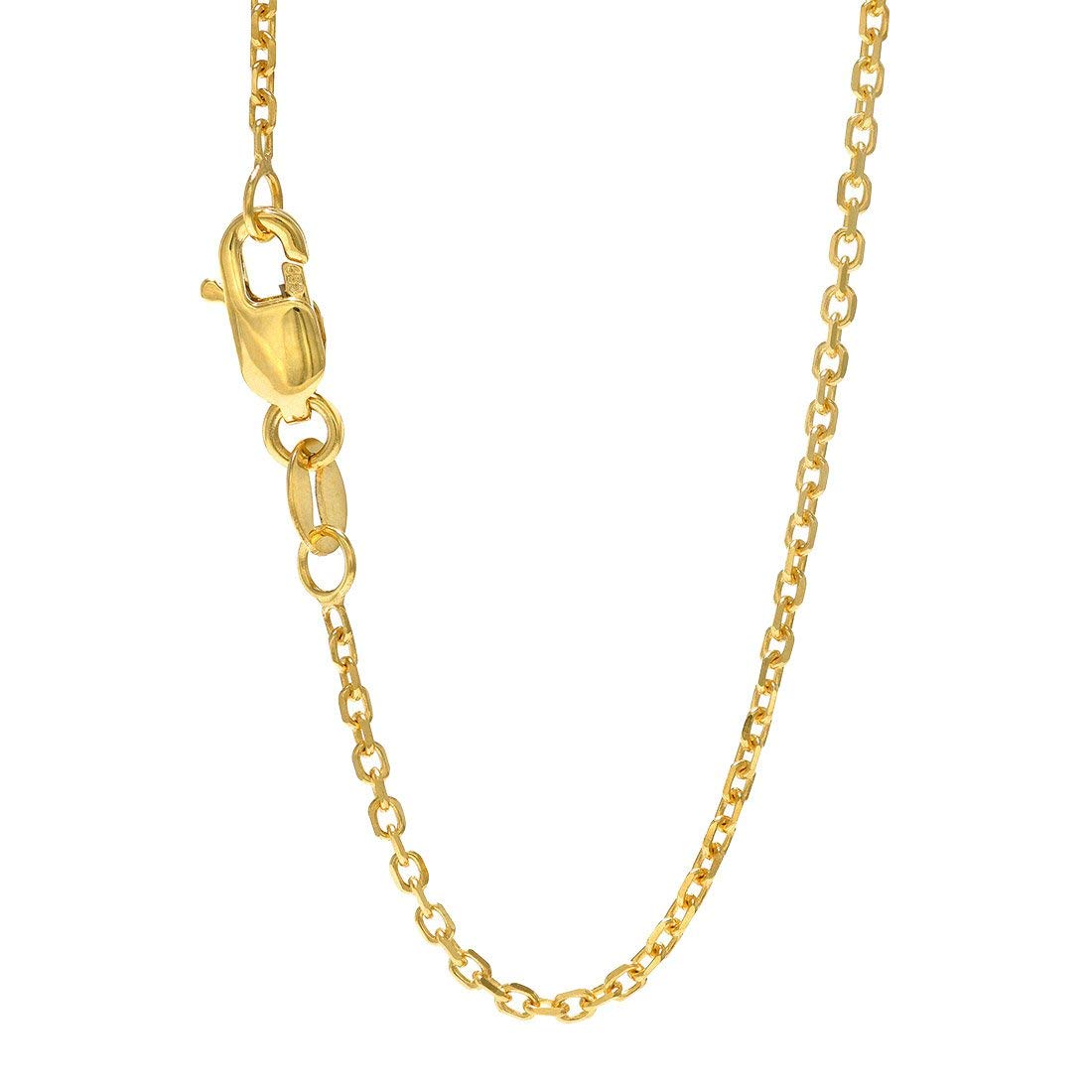 14k Gold Yellow White Or Rose 1.1 mm Cable Chain Necklace Spring Ring Clasp - Bild 17 von 29