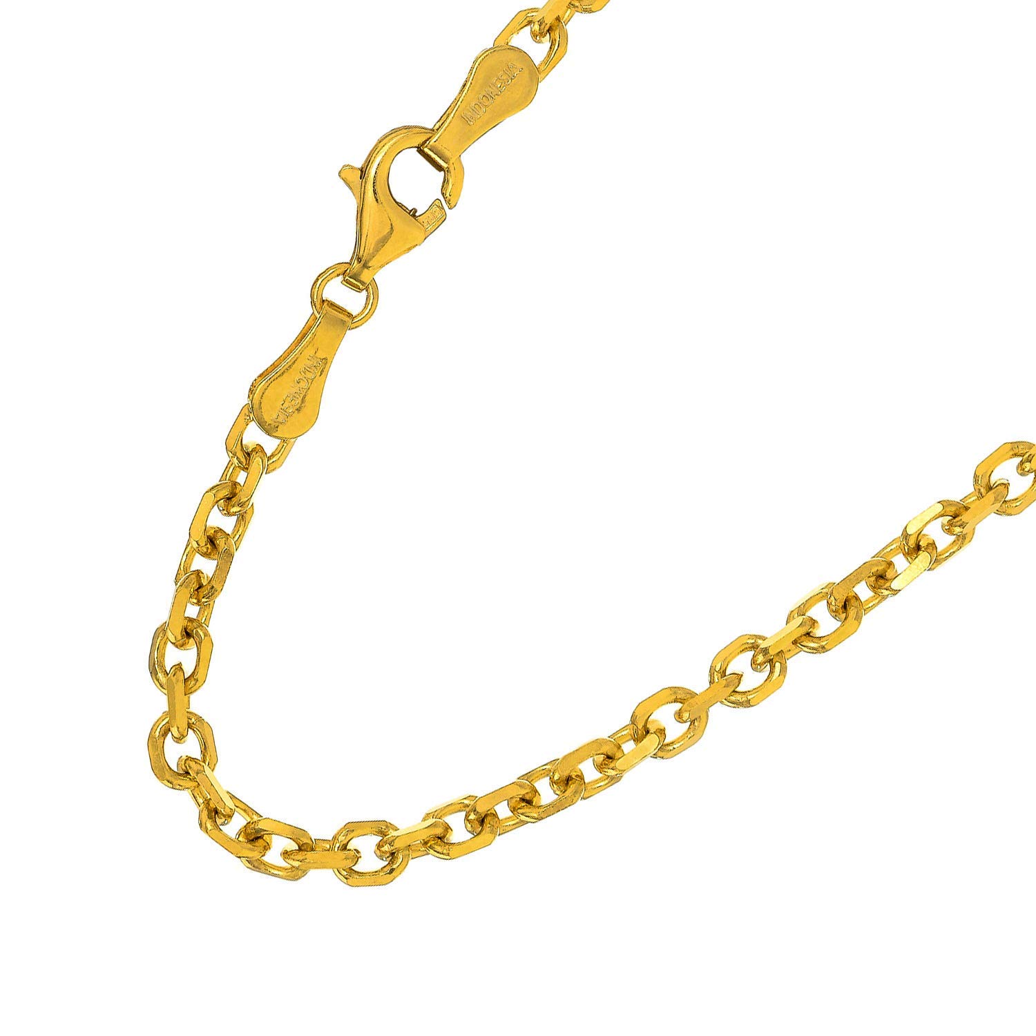 14k Gold Yellow White Or Rose 1.1 mm Cable Chain Necklace Spring Ring Clasp - Bild 19 von 29