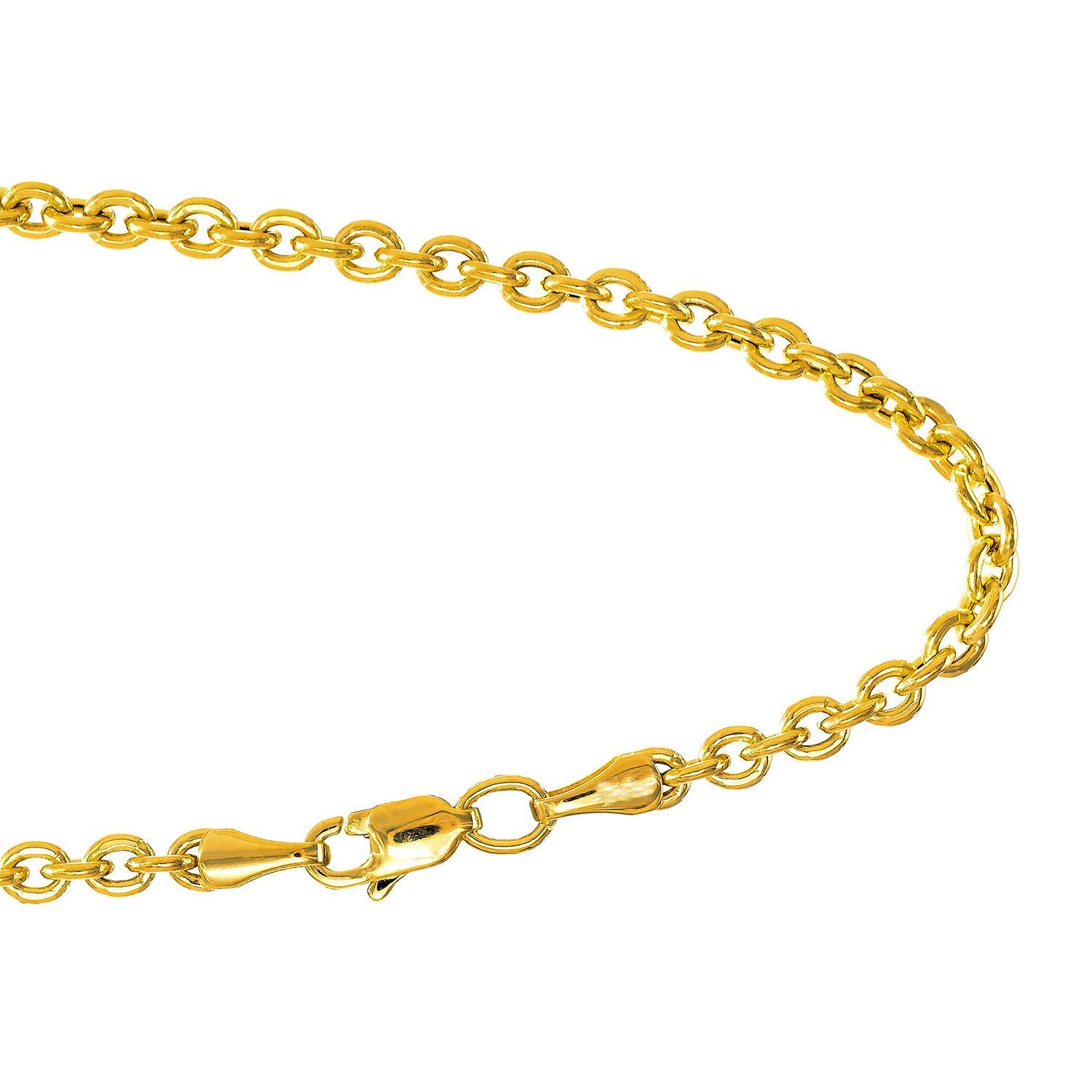Collar de cadena forsantina de oro 14k amarillo o blanco de 2,2 mm, garra de langosta - Imagen 15 de 33