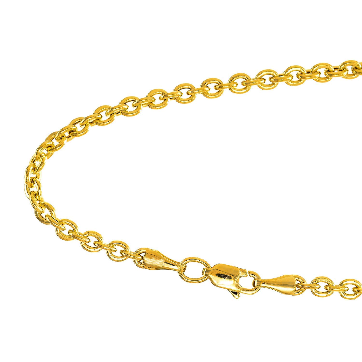 Collar de cadena forsantina de oro 14k amarillo o blanco de 2,2 mm, garra de langosta - Imagen 14 de 33