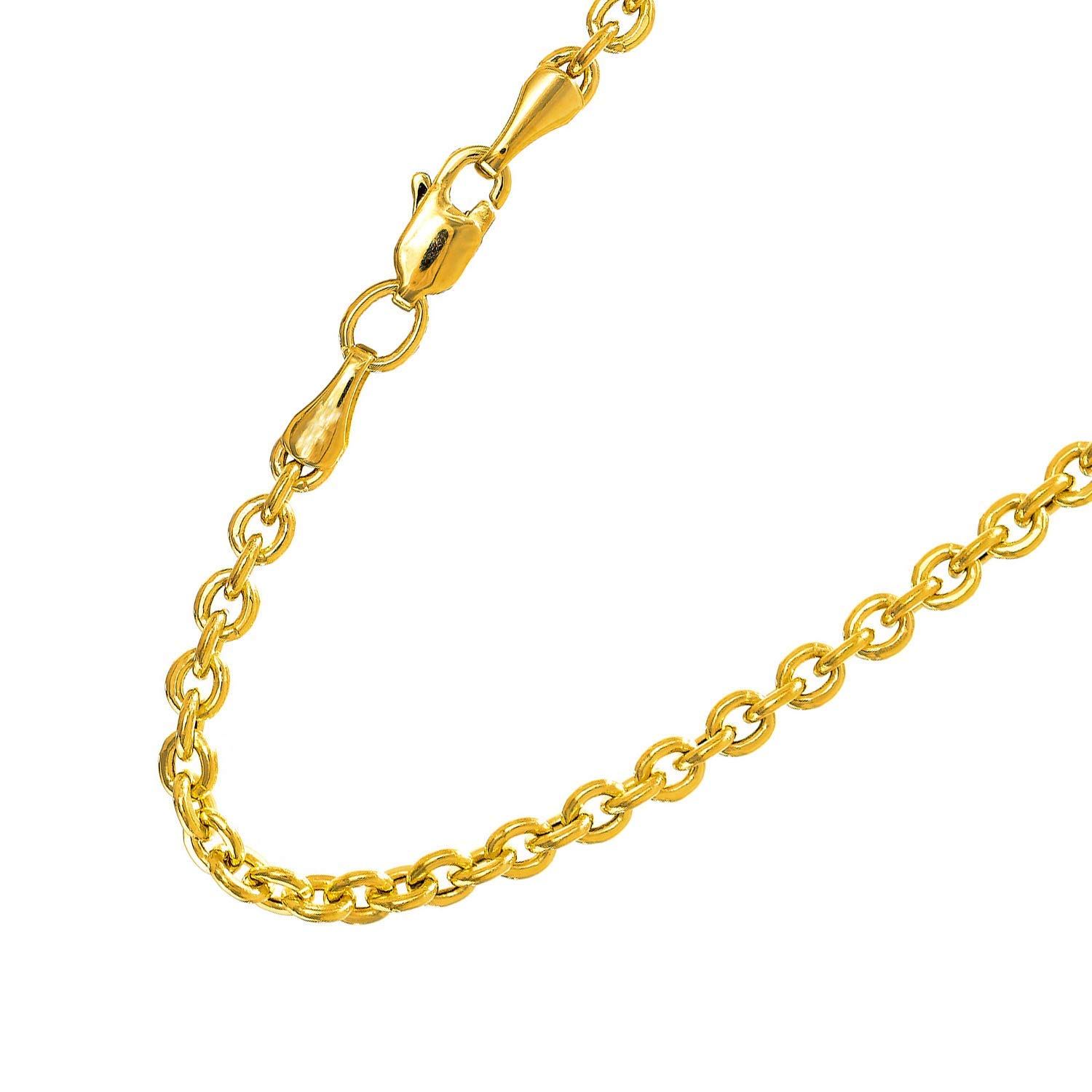 Collar de cadena forsantina de oro 14k amarillo o blanco de 2,2 mm, garra de langosta - Imagen 13 de 33