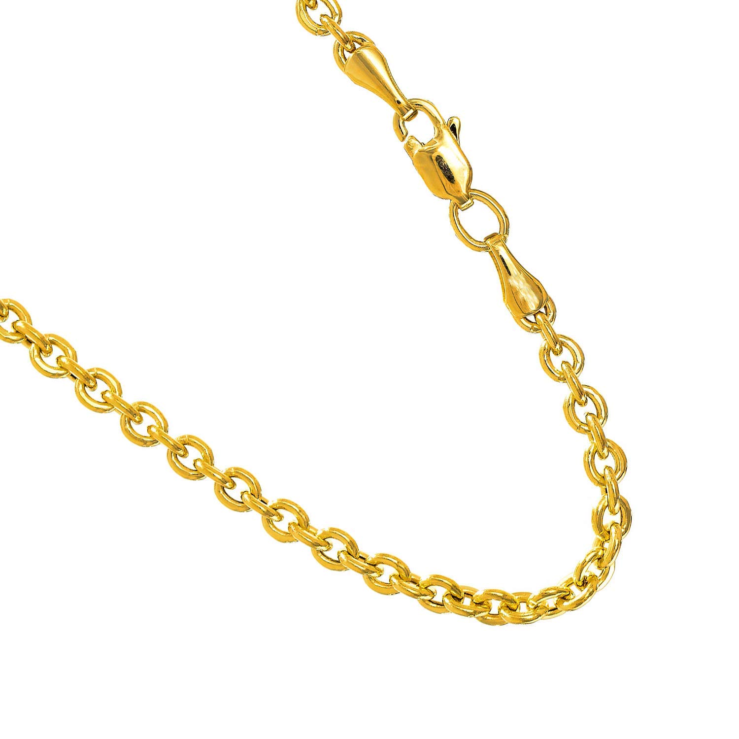 Collar de cadena forsantina de oro 14k amarillo o blanco de 2,2 mm, garra de langosta - Imagen 16 de 33