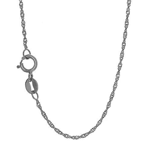 14K Gelb- oder Weißgold 1,5 mm Singapur Kette Fußkettchen Halskette 10" Federring - Bild 15 von 20