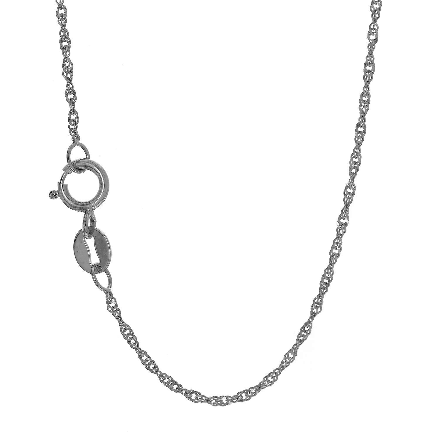 14K Gelb- oder Weißgold 1,5 mm Singapur Kette Fußkettchen Halskette 10" Federring - Bild 16 von 20