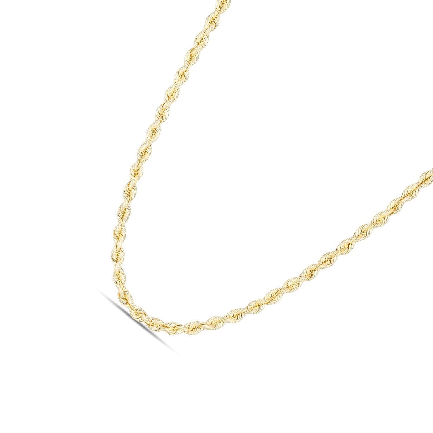 JewelStop 14K Yellow Gold 3mm Polished Finish Silk Rope Chain Lobster Clasp - Picture 12 of 42