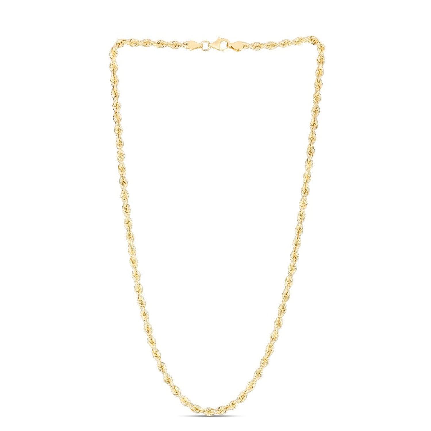 JewelStop 14K Yellow Gold 3mm Polished Finish Silk Rope Chain Lobster Clasp - Picture 16 of 42