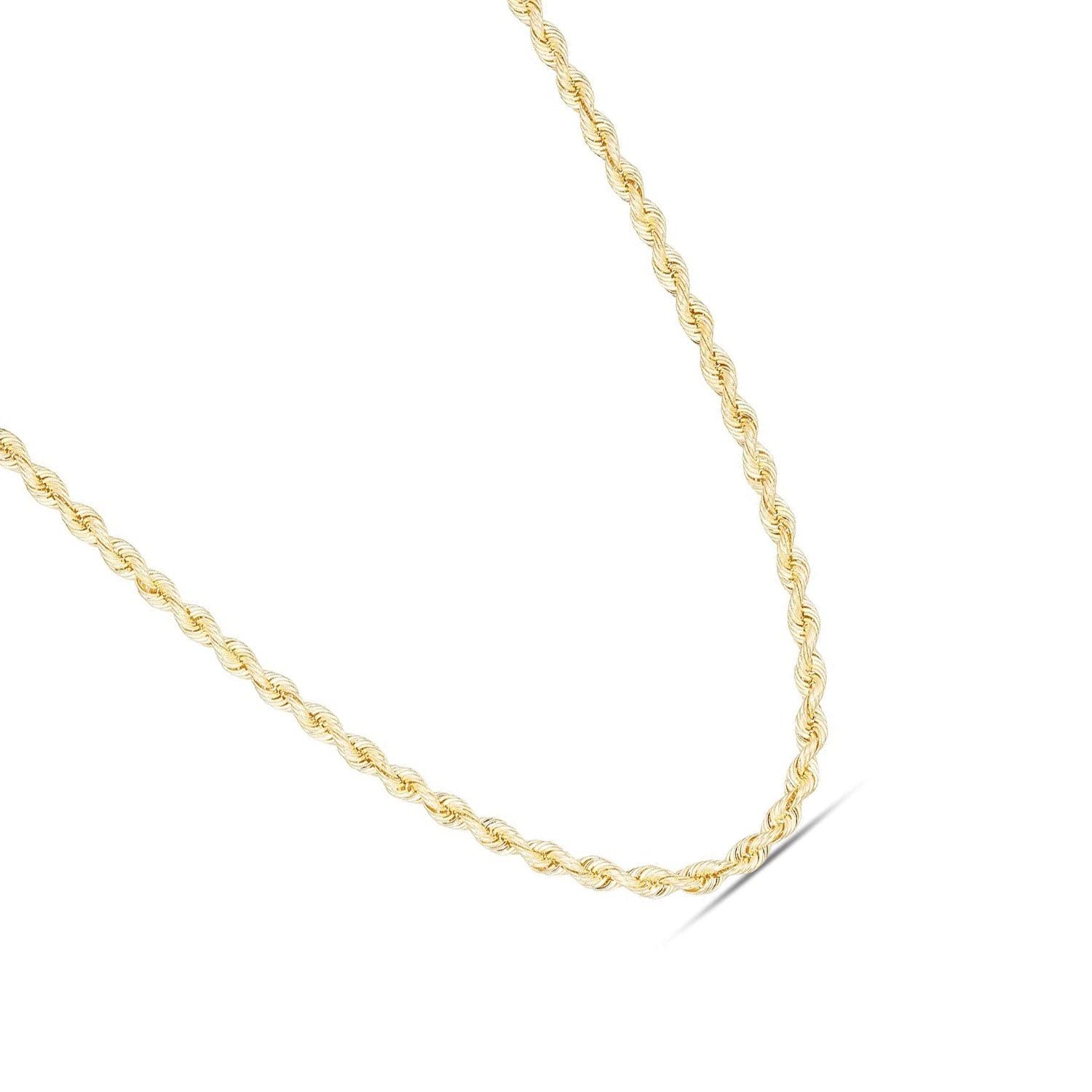 JewelStop 14K Yellow Gold 3mm Polished Finish Silk Rope Chain Lobster Clasp - Picture 17 of 42
