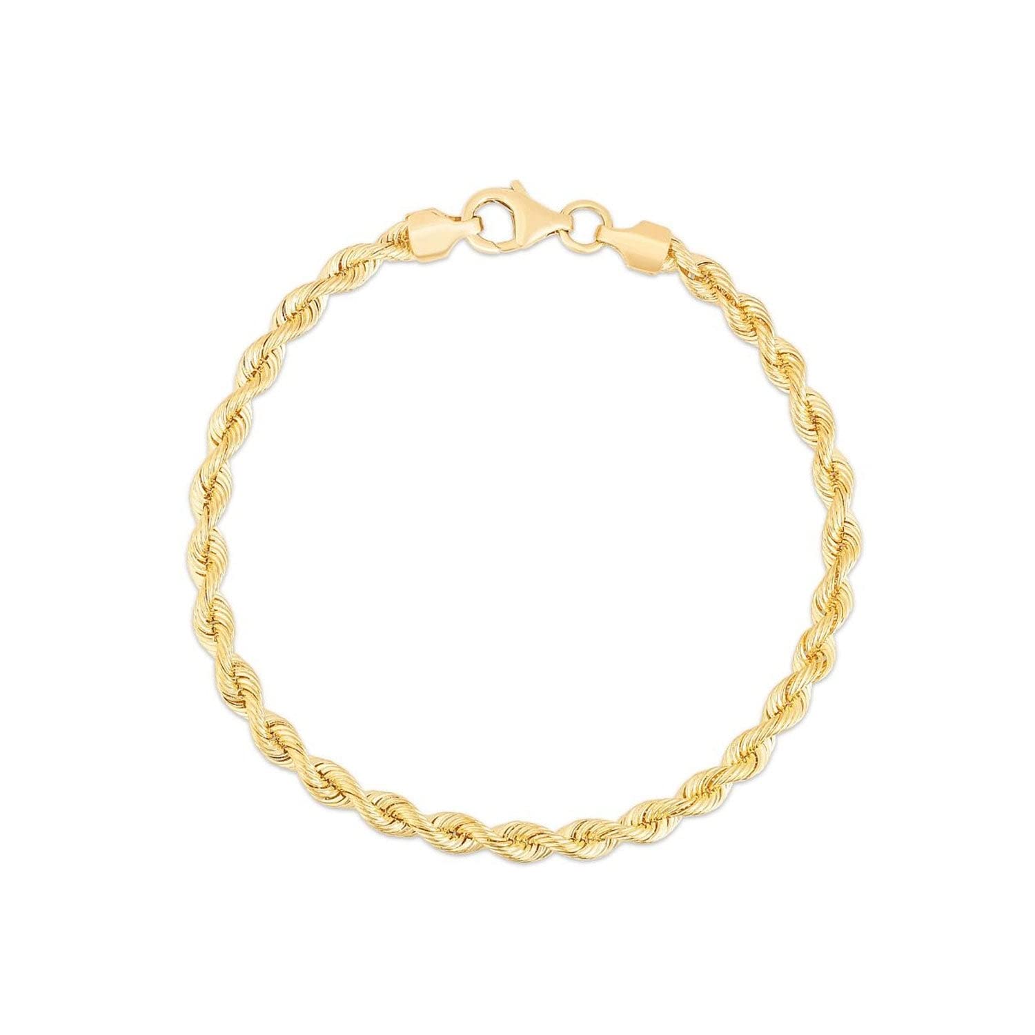 JewelStop 14K Yellow Gold 3mm Polished Finish Silk Rope Chain Lobster Clasp - Picture 15 of 42