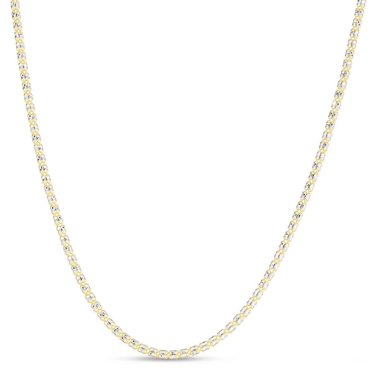 JewelStop 14K Bicolor Gold 2,74mm Diamantschliff Strukturiert Iced Kette Karabinerverschluss - Bild 7 von 25