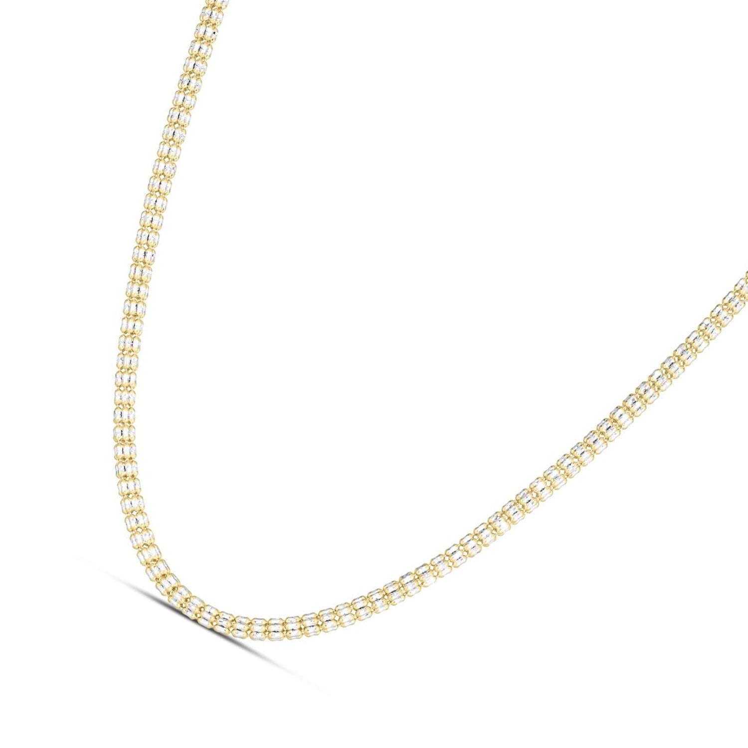 JewelStop 14K Bicolor Gold 2,74mm Diamantschliff Strukturiert Iced Kette Karabinerverschluss - Bild 18 von 25