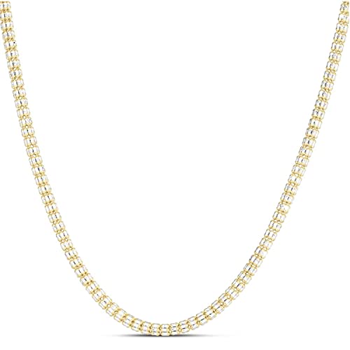 JewelStop 14K Bicolor Gold 2,74mm Diamantschliff Strukturiert Iced Kette Karabinerverschluss - Bild 20 von 25