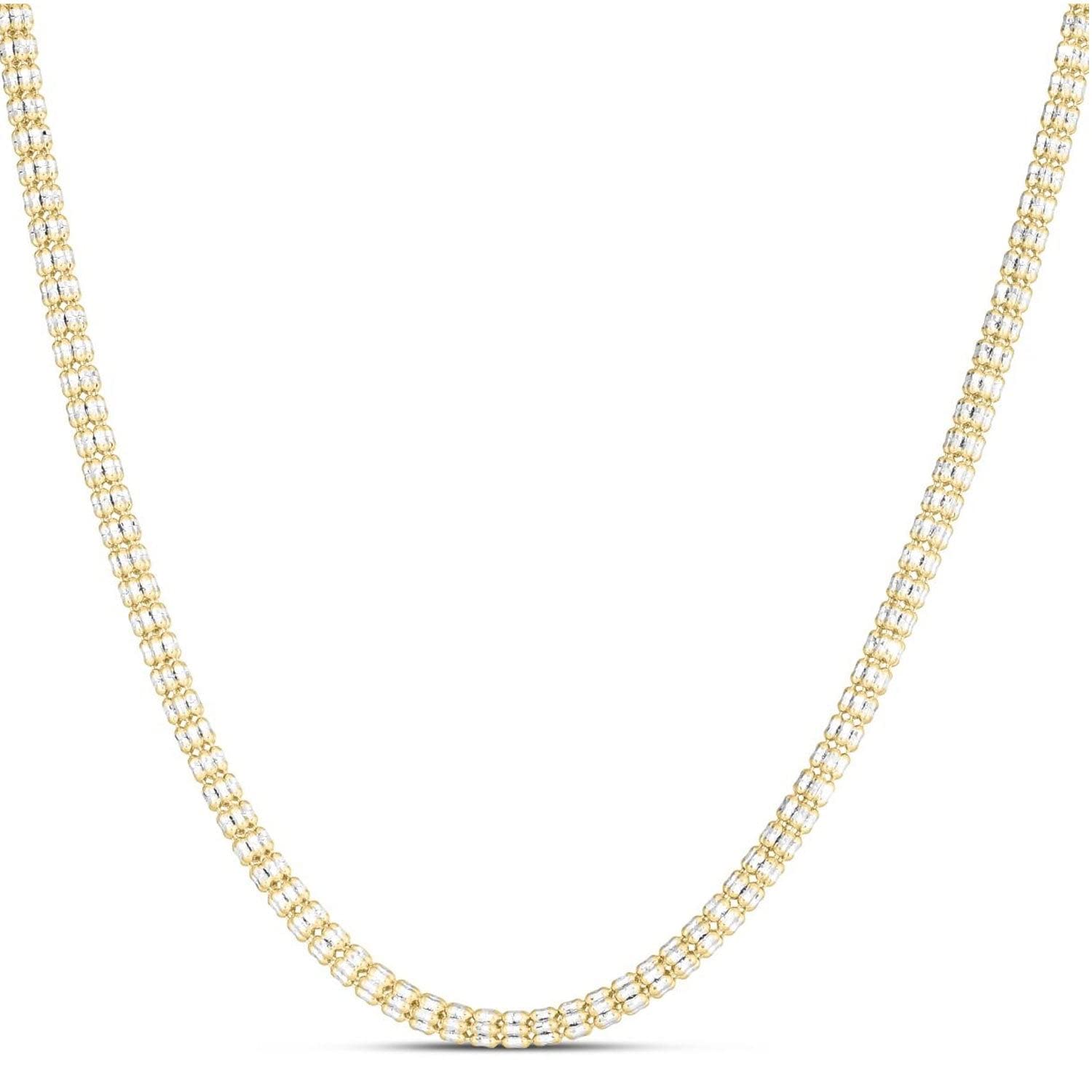 JewelStop 14K Bicolor Gold 2,74mm Diamantschliff Strukturiert Iced Kette Karabinerverschluss - Bild 21 von 25