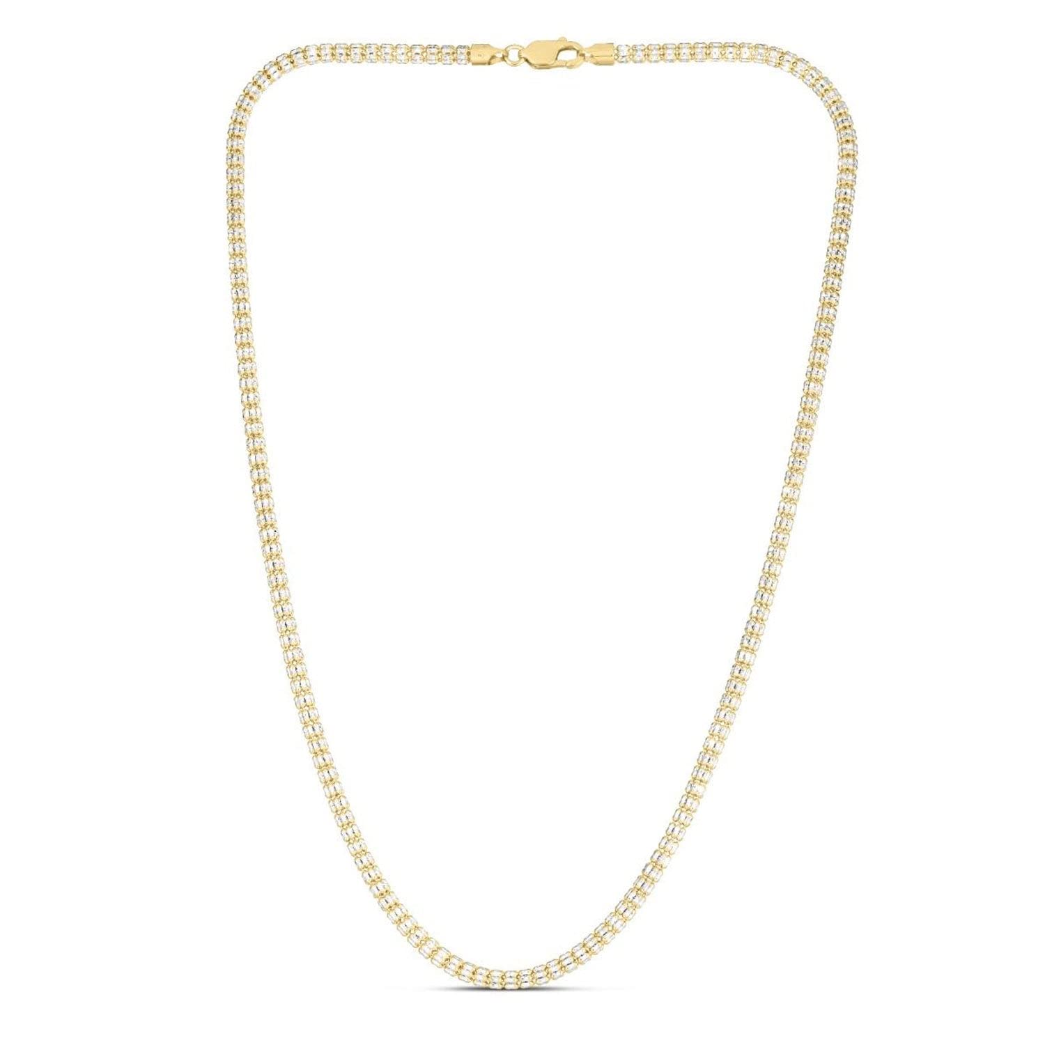 JewelStop 14K Bicolor Gold 2,74mm Diamantschliff Strukturiert Iced Kette Karabinerverschluss - Bild 22 von 25